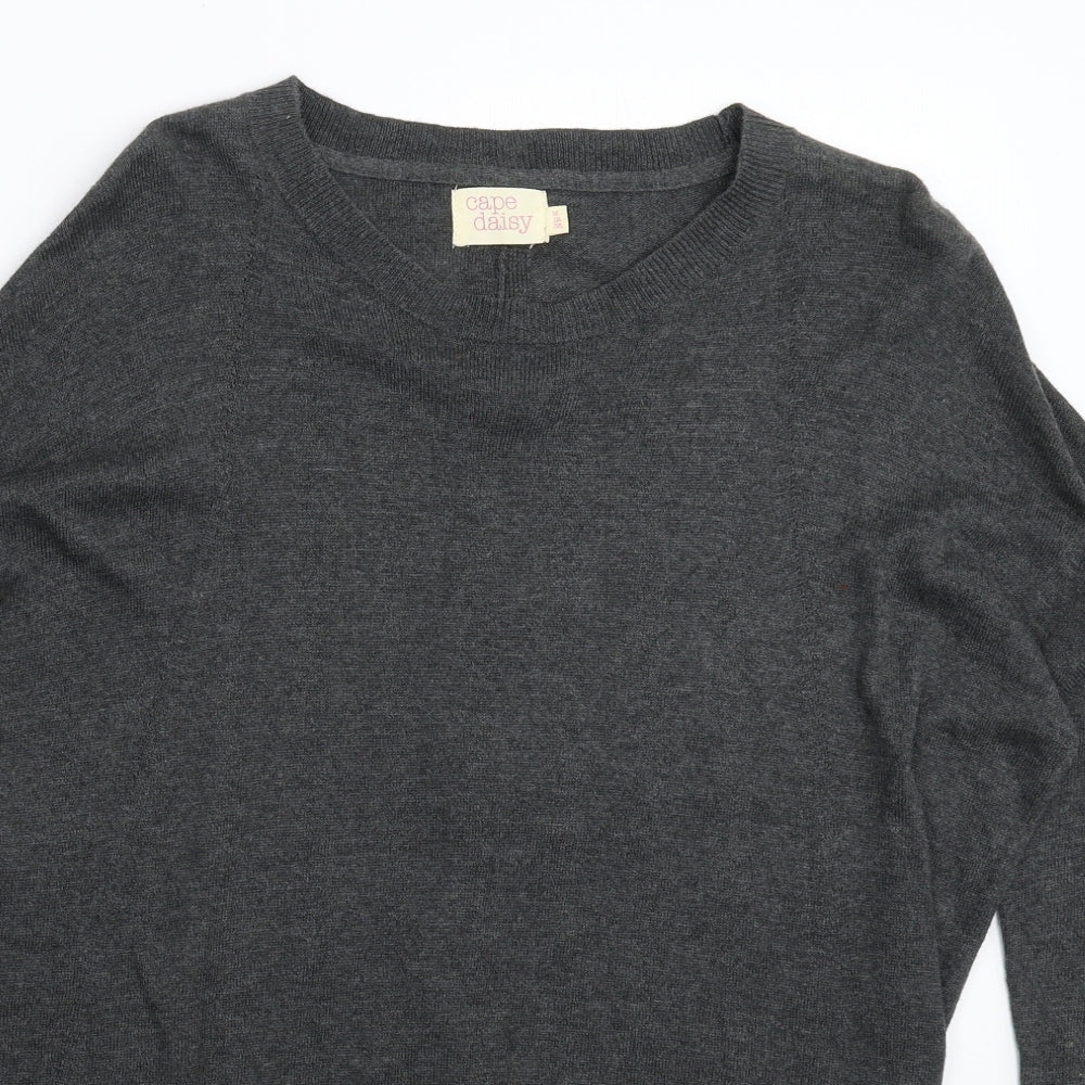 Womens UK Size 12 Cape Daisy Grey Pullover Jumper