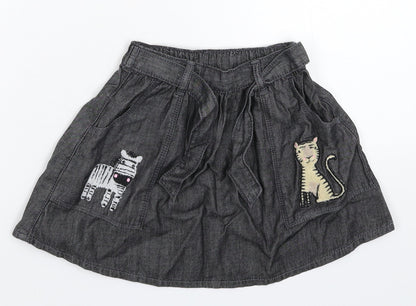 NEXT Girls Grey  Denim Flare Skirt Size 2-3 Years