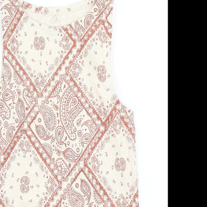 George Girls Brown Paisley  Basic Tank Size 9-10 Years