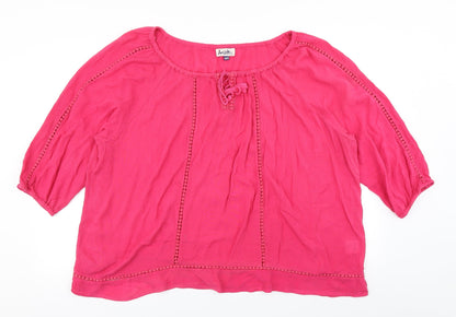 Womens UK Size 18 Arista Pink Basic Blouse