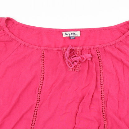 Womens UK Size 18 Arista Pink Basic Blouse