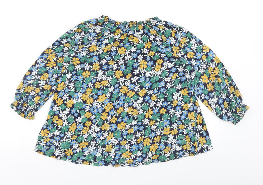 Old Navy Womens Blue Floral  Basic T-Shirt Size 8