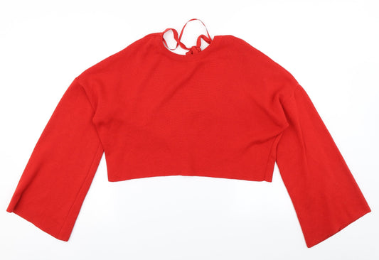 Primark Womens Red  Knit Pullover Jumper Size M  - Cropped, Low back