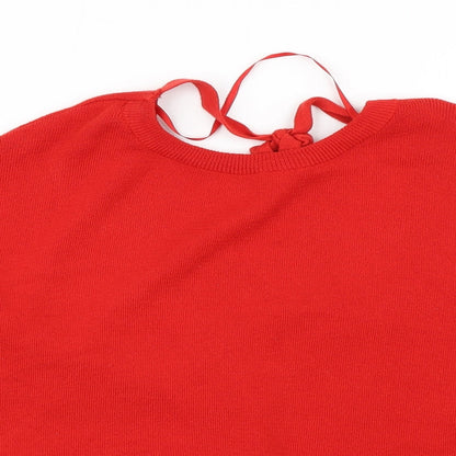 Primark Womens Red  Knit Pullover Jumper Size M  - Cropped, Low back