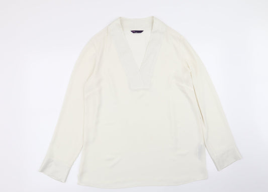 m&s Womens White   Basic Blouse Size 10