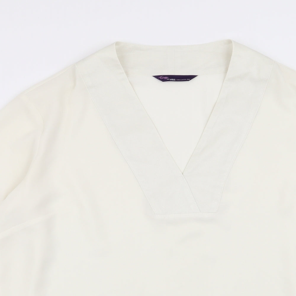 m&s Womens White   Basic Blouse Size 10