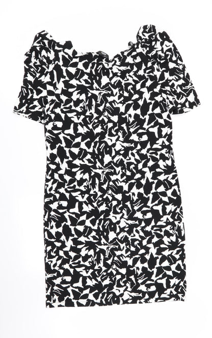 m&s Womens Multicoloured Geometric  T-Shirt Dress  Size 10