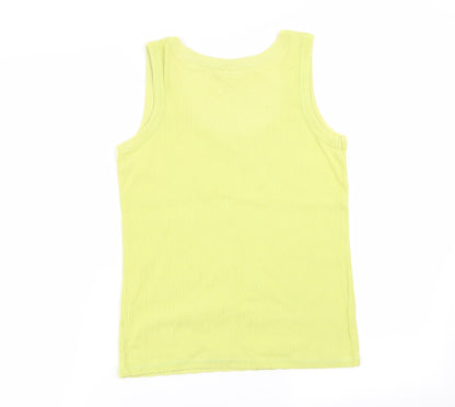 Womens UK Size 10 Essentials Green Basic Tank