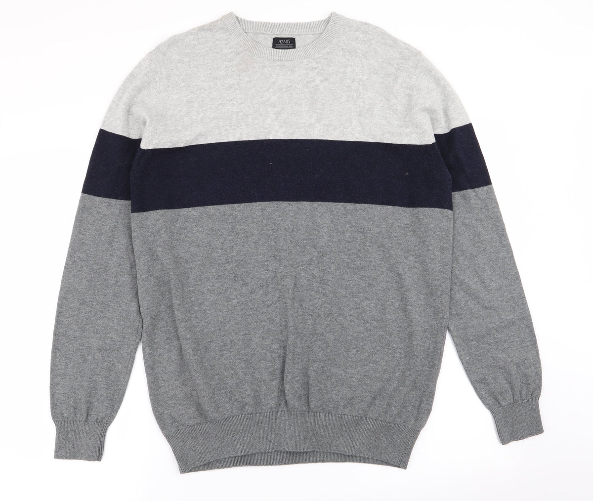 Additional front view of ACW58 men’s multicoloured jumper, size M