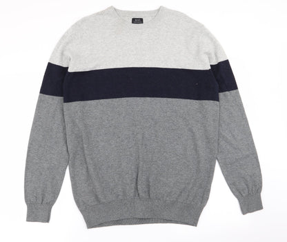Additional front view of ACW58 men’s multicoloured jumper, size M