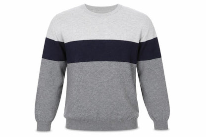 Front view of ACW58 men’s multicoloured jumper, size M
