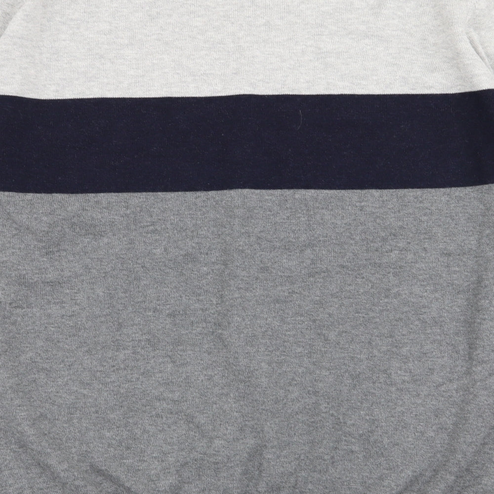 Brand and care label for ACW58 men’s multicoloured jumper, size M