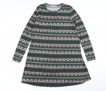 glamarous Womens Multicoloured Geometric  Fit & Flare  Size XS