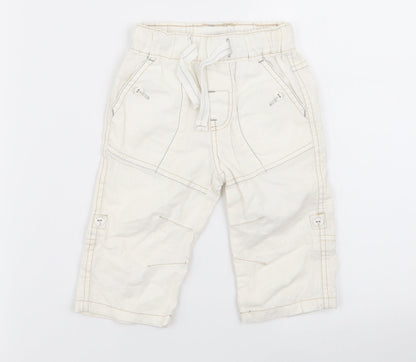 NEXT Girls White   Capri Trousers Size 6-9 Months