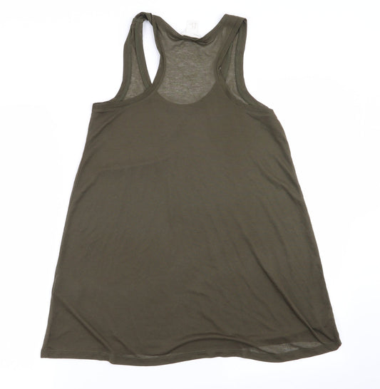Womens UK Size XS H&M Green Basic Tank