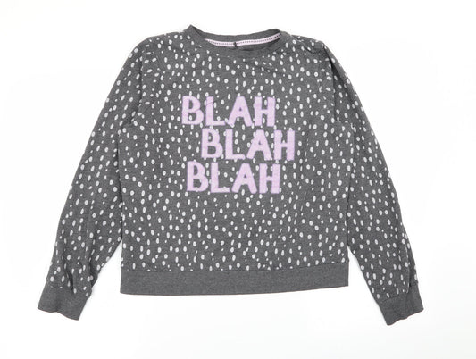 Asda George Womens Grey Polka Dot  Pullover Jumper Size 12