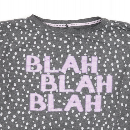 Asda George Womens Grey Polka Dot  Pullover Jumper Size 12
