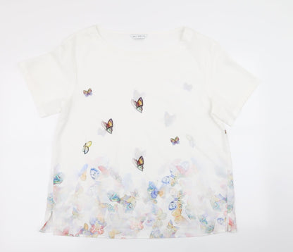 Womens UK Size L Preworn White Basic Blouse