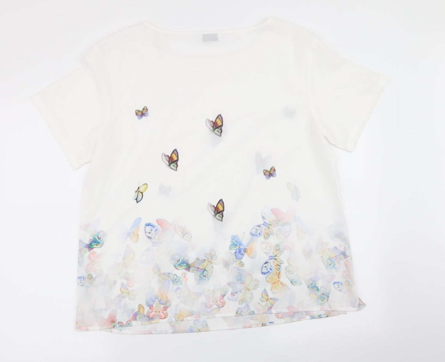 Womens UK Size L Preworn White Basic Blouse