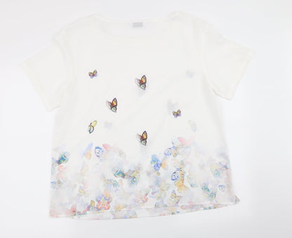 Womens UK Size L Preworn White Basic Blouse