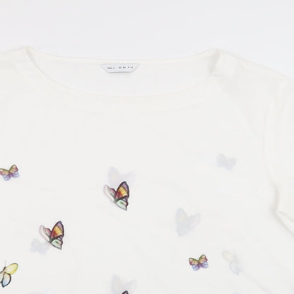 Womens UK Size L Preworn White Basic Blouse