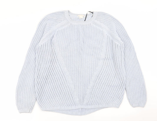 Womens UK Size M H&M Blue Pullover Jumper