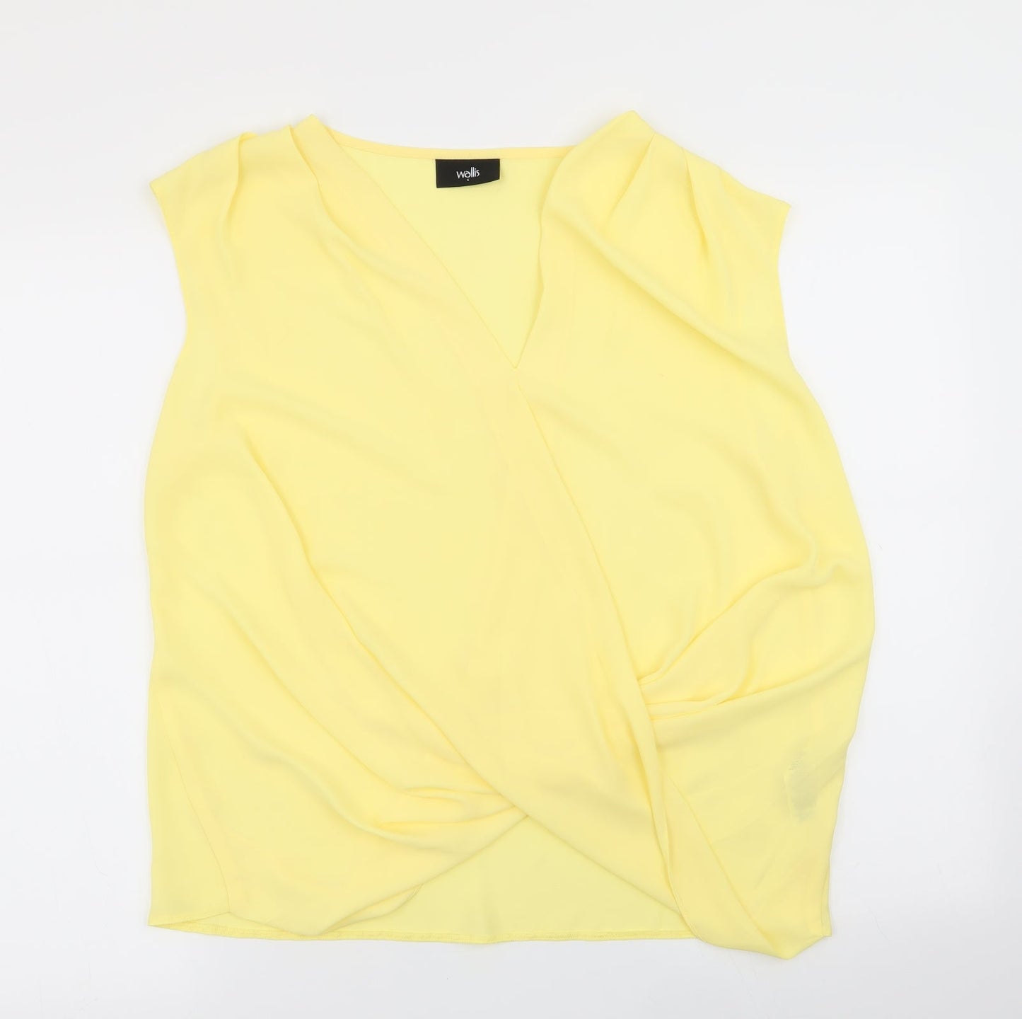 Womens UK Size S Wallis Yellow Basic Blouse