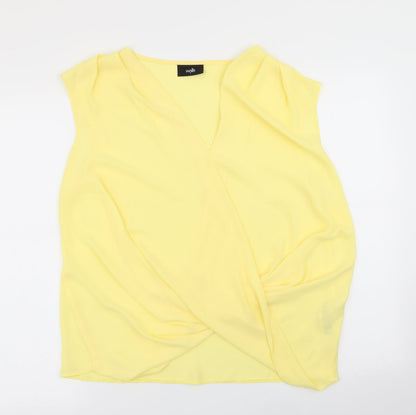 Womens UK Size S Wallis Yellow Basic Blouse