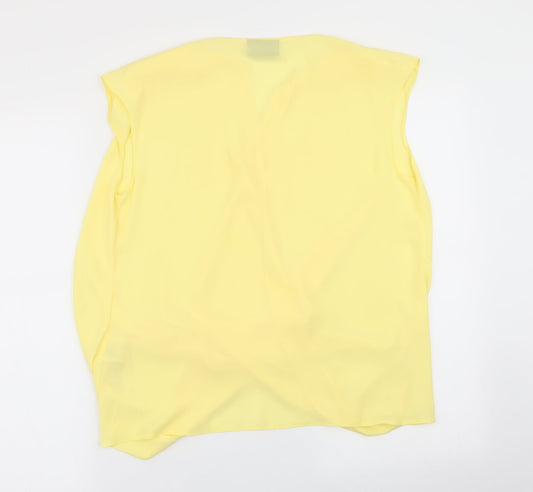 Womens UK Size S Wallis Yellow Basic Blouse