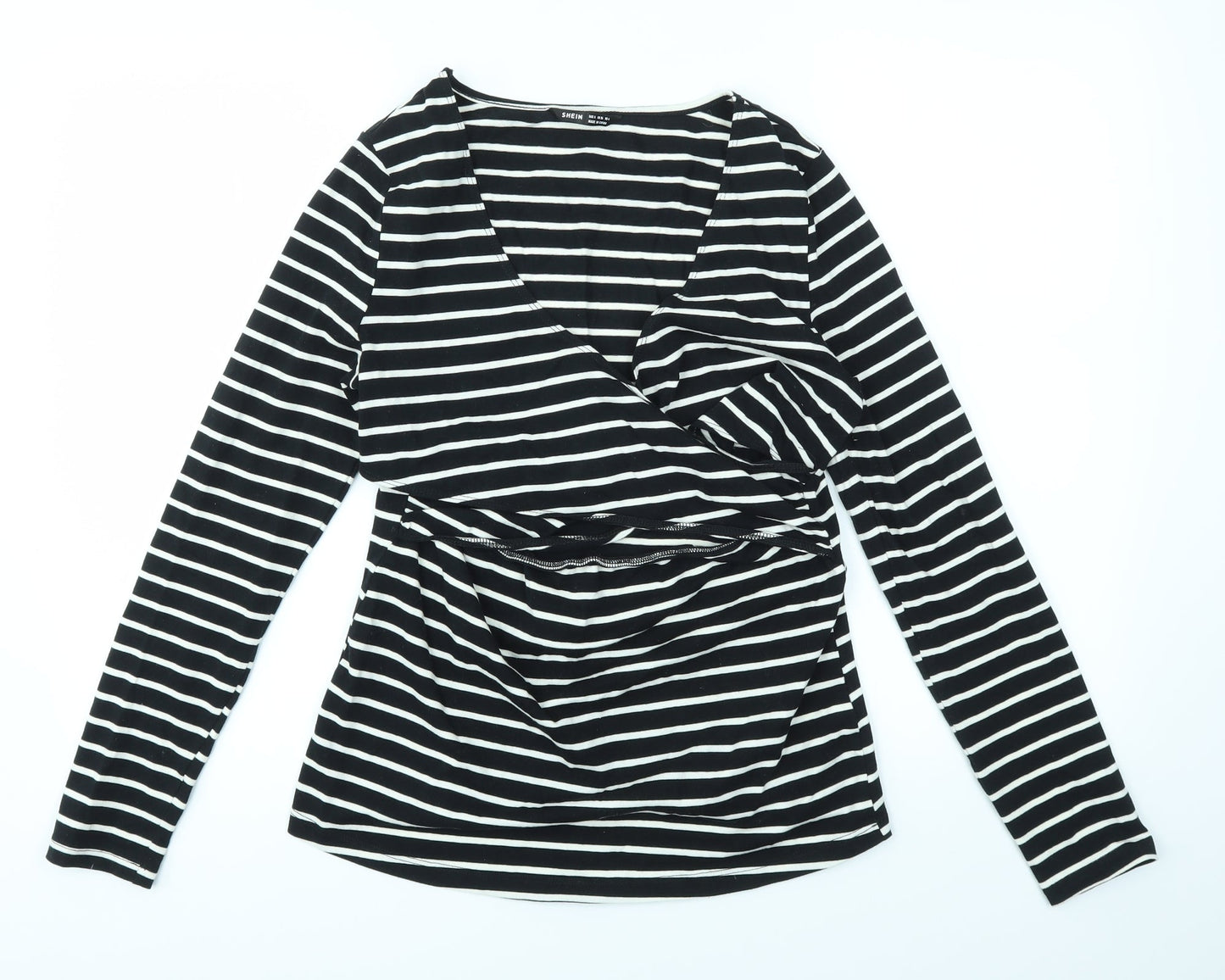 SheIn Womens Multicoloured Striped  Basic T-Shirt Size S