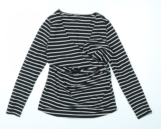 SheIn Womens Multicoloured Striped  Basic T-Shirt Size S