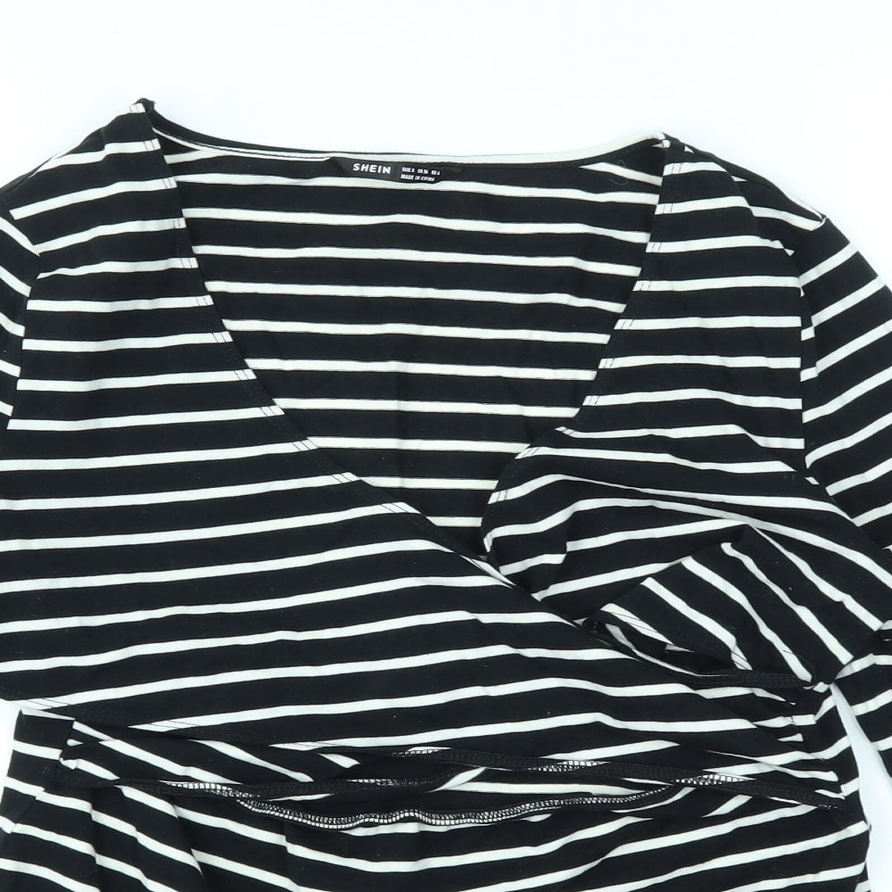 SheIn Womens Multicoloured Striped  Basic T-Shirt Size S