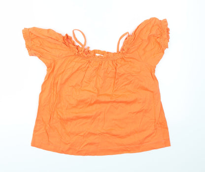 Womens UK Size XS H&M Orange Basic T-Shirt