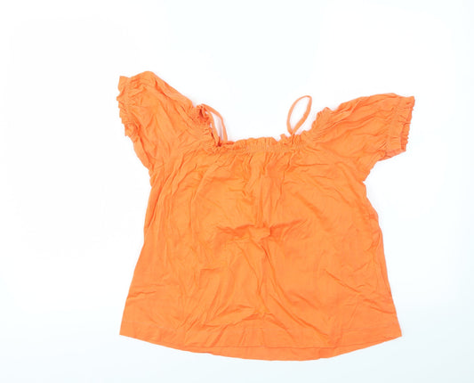 Womens UK Size XS H&M Orange Basic T-Shirt