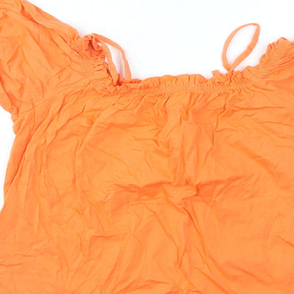 Womens UK Size XS H&M Orange Basic T-Shirt