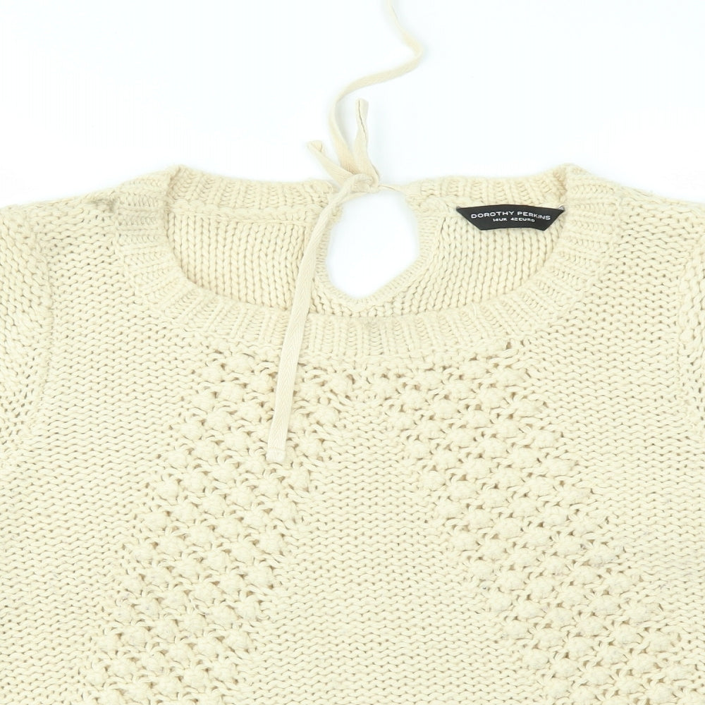 Womens UK Size 14 Dorothy Perkins Ivory Pullover Jumper