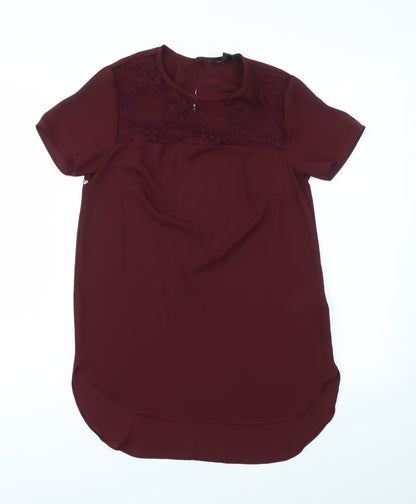 Womens UK Size 6 New Look Red Basic Blouse