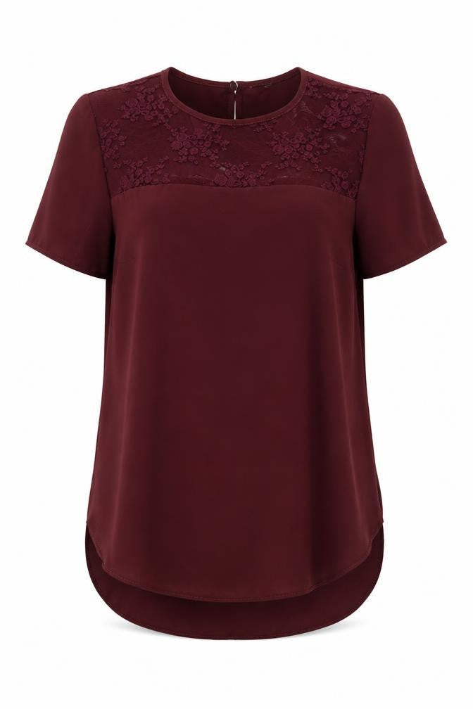 Womens UK Size 6 New Look Red Basic Blouse