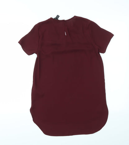 Womens UK Size 6 New Look Red Basic Blouse
