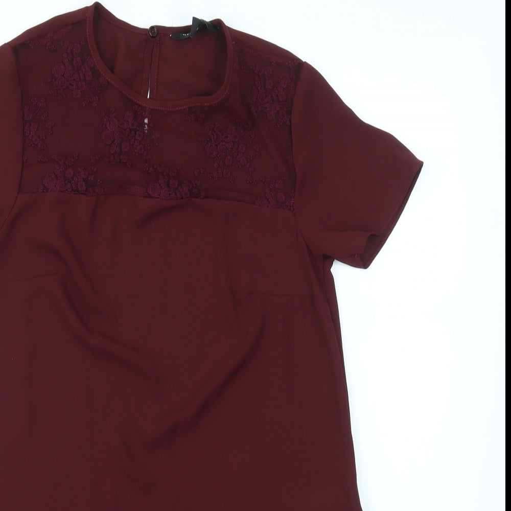 Womens UK Size 6 New Look Red Basic Blouse