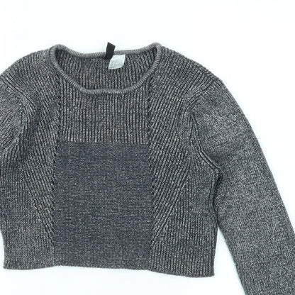 Womens UK Size 8 H&M Silver Pullover Jumper