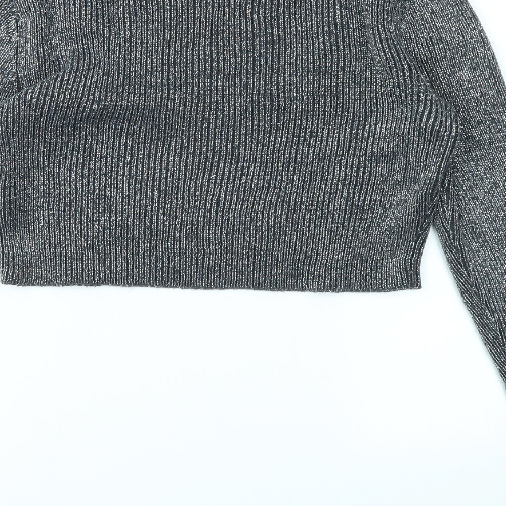 Womens UK Size 8 H&M Silver Pullover Jumper