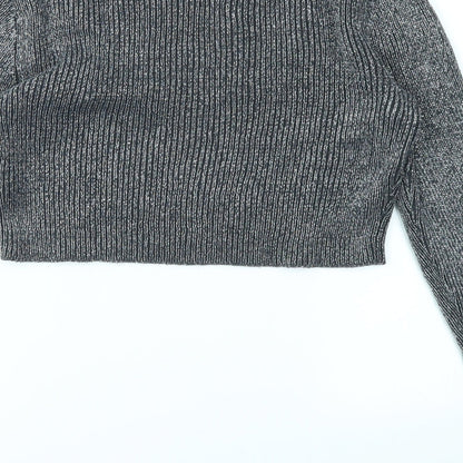 Womens UK Size 8 H&M Silver Pullover Jumper