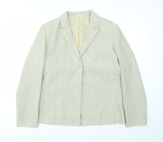 M&S Womens Beige   Jacket Blazer Size 14