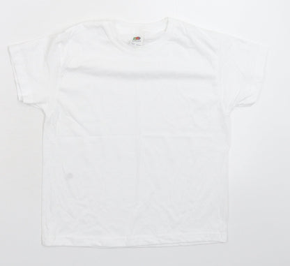 Fruit of the Loom Boys White   Basic T-Shirt Size 5-6 Years
