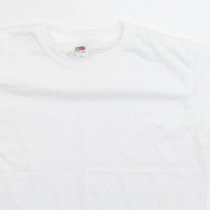 Fruit of the Loom Boys White   Basic T-Shirt Size 5-6 Years