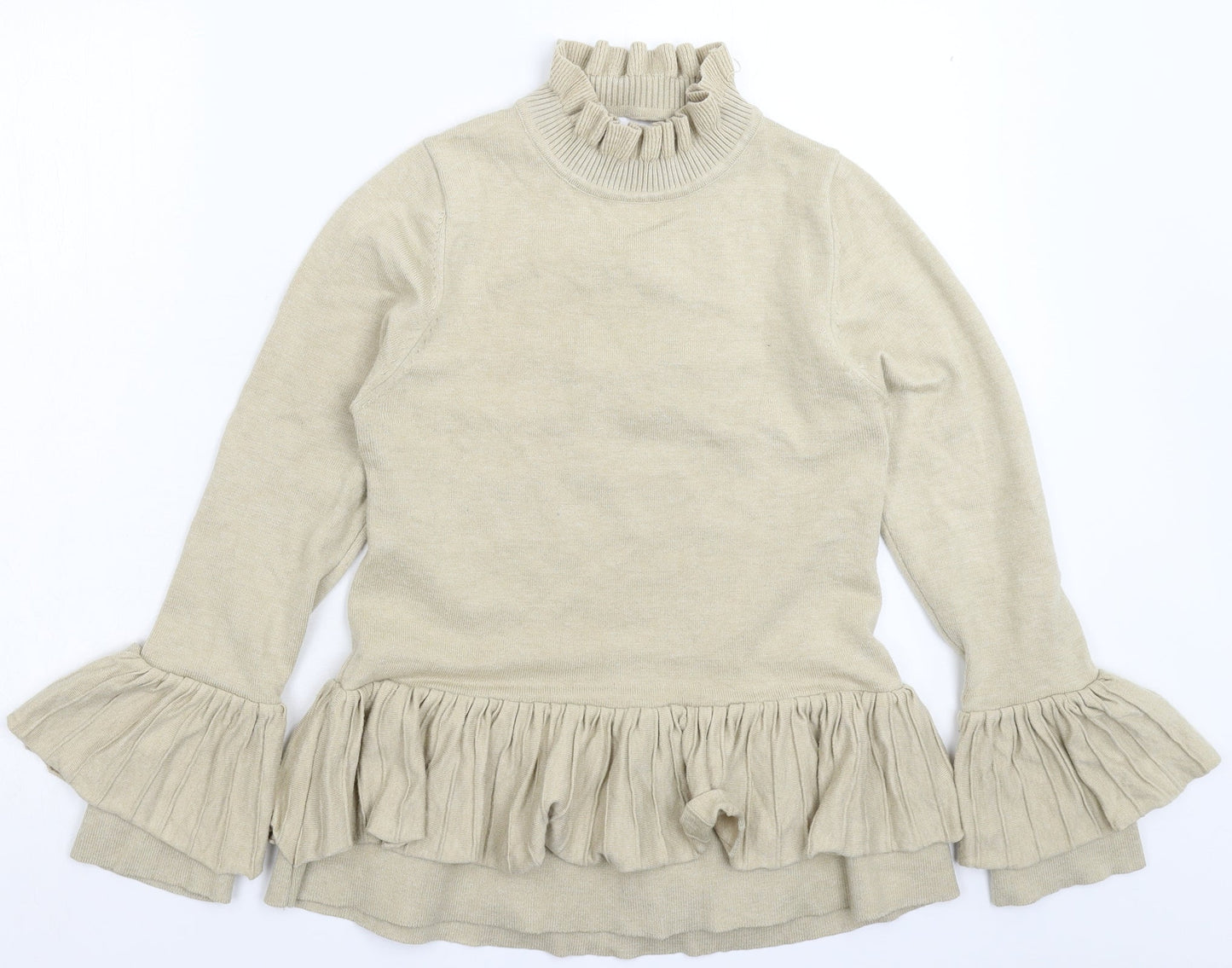 Womens UK Size S Preworn Beige Pullover Jumper