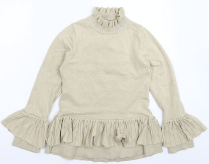 Womens UK Size S Preworn Beige Pullover Jumper