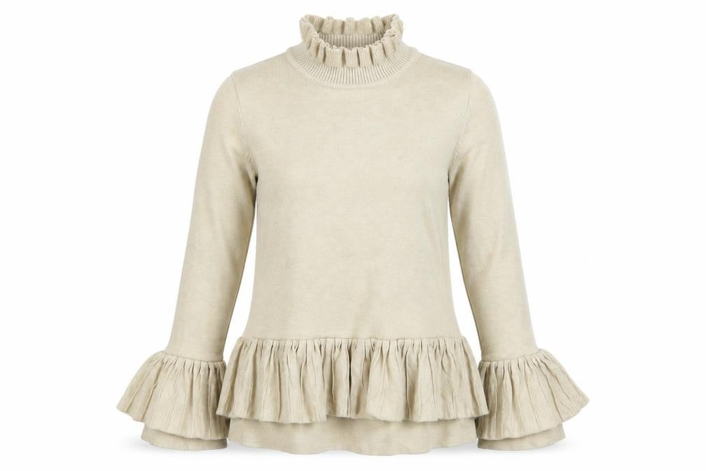 Womens UK Size S Preworn Beige Pullover Jumper