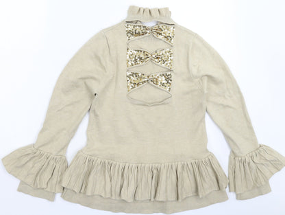Womens UK Size S Preworn Beige Pullover Jumper